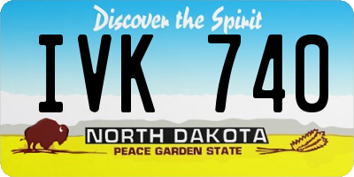 ND license plate IVK740
