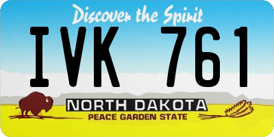 ND license plate IVK761
