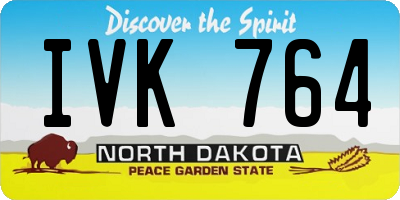 ND license plate IVK764