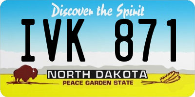 ND license plate IVK871