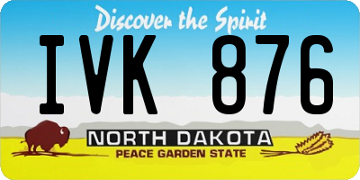 ND license plate IVK876