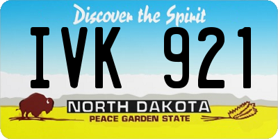 ND license plate IVK921