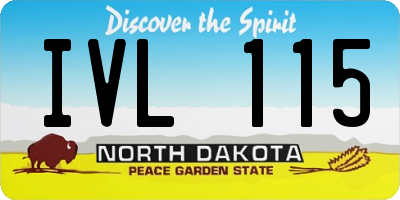ND license plate IVL115