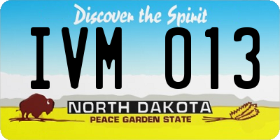 ND license plate IVM013