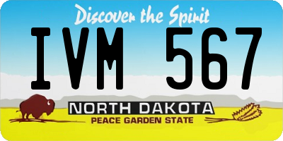 ND license plate IVM567