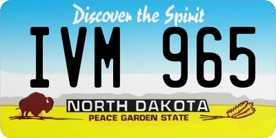 ND license plate IVM965