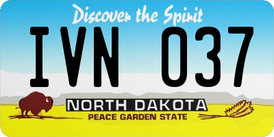 ND license plate IVN037