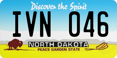 ND license plate IVN046