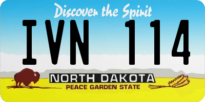 ND license plate IVN114