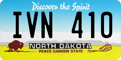 ND license plate IVN410