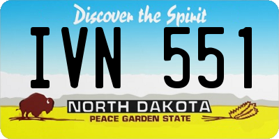 ND license plate IVN551