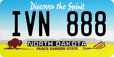 ND license plate IVN888