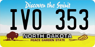 ND license plate IVO353