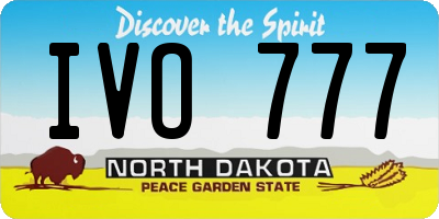 ND license plate IVO777