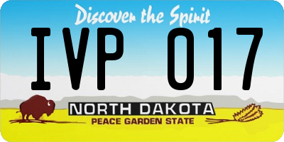 ND license plate IVP017