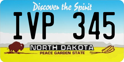 ND license plate IVP345