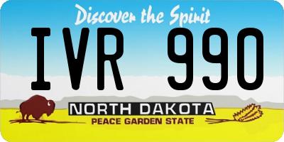 ND license plate IVR990