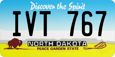 ND license plate IVT767