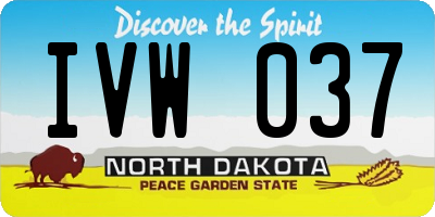ND license plate IVW037