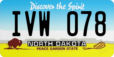 ND license plate IVW078