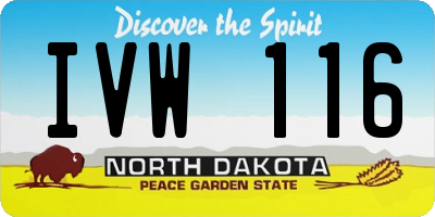 ND license plate IVW116
