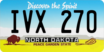 ND license plate IVX270