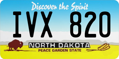 ND license plate IVX820