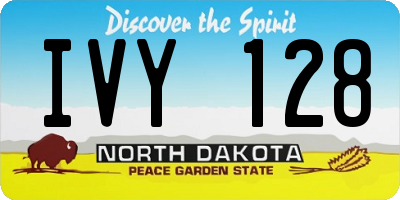 ND license plate IVY128