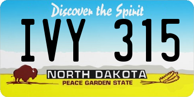 ND license plate IVY315