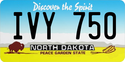 ND license plate IVY750