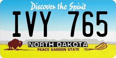 ND license plate IVY765