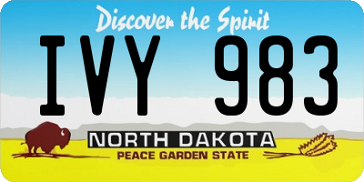 ND license plate IVY983