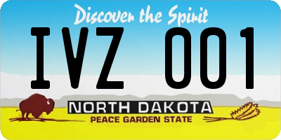 ND license plate IVZ001