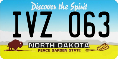 ND license plate IVZ063