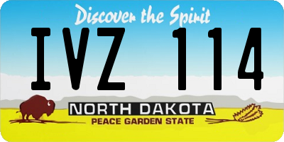 ND license plate IVZ114