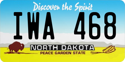 ND license plate IWA468