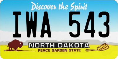 ND license plate IWA543
