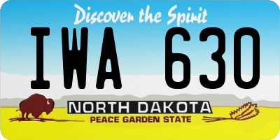 ND license plate IWA630