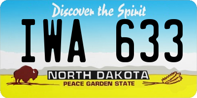 ND license plate IWA633