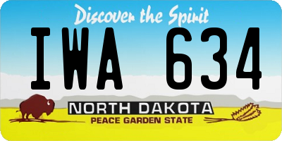 ND license plate IWA634