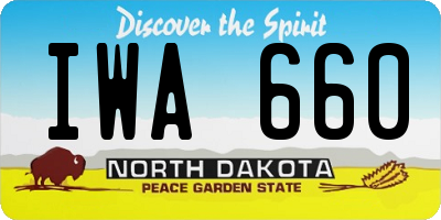ND license plate IWA660