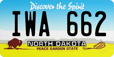 ND license plate IWA662