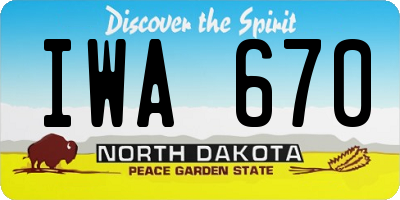 ND license plate IWA670