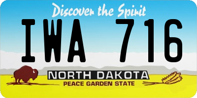 ND license plate IWA716