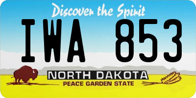 ND license plate IWA853