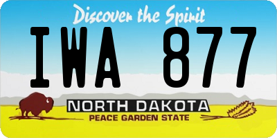 ND license plate IWA877