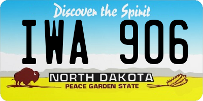 ND license plate IWA906