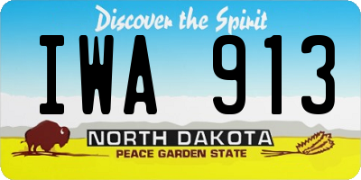 ND license plate IWA913