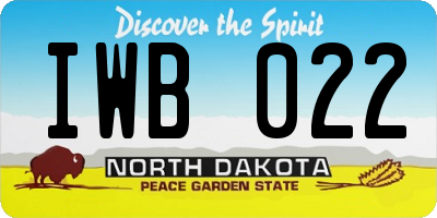 ND license plate IWB022