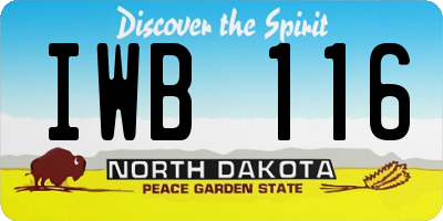 ND license plate IWB116